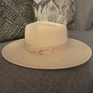 Nude beige fedora hat